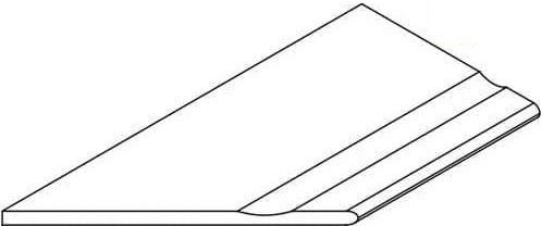 Бортик Фоссил Грэй 30x120 с выемкой закругленный левый (620090001424)